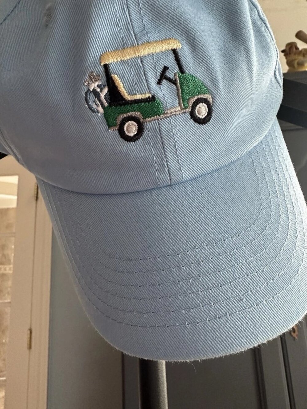 Bits and Bows Golf Cart Embroidered Cap Blue One Size youth/childCasual
